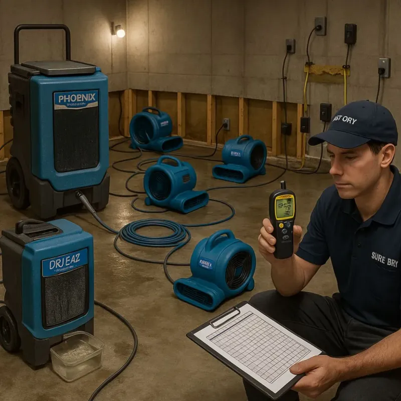 Structural Drying and Dehumidification process in Milton, WI